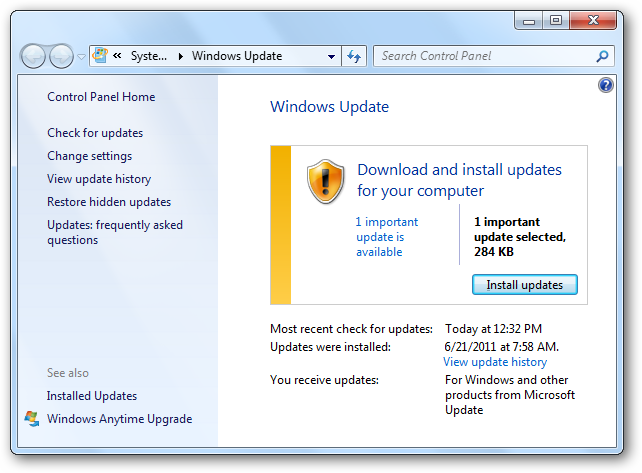windows update installer windows 7